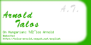 arnold talos business card